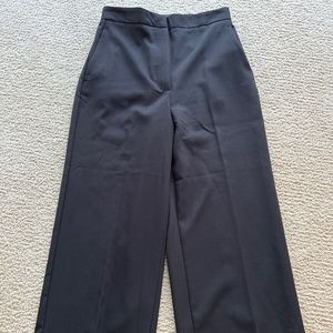 ZARA Black cropped ankle flare trousers size L